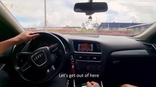 Kolumbiai barátnő megkúrva a autóban