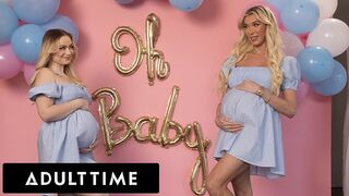 Dögös terhes barátnők hármasban: Rylee Blake és Aubrey Kate dugnak egy hűtlen férjjel!