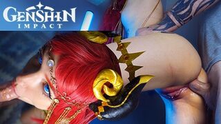 Keleti táncosnő nilou seggét durván megdugja a rúdja – genshin impact cosplay