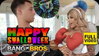 BANGBROS Hálózat Gyönyörű Milfje Vadul Cidázza Mostohafia Nagy Farkát Halloween Előtt
